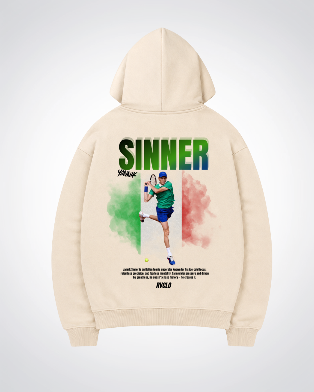 Sinner Oversized Hoodie - Beige Back (Designed)