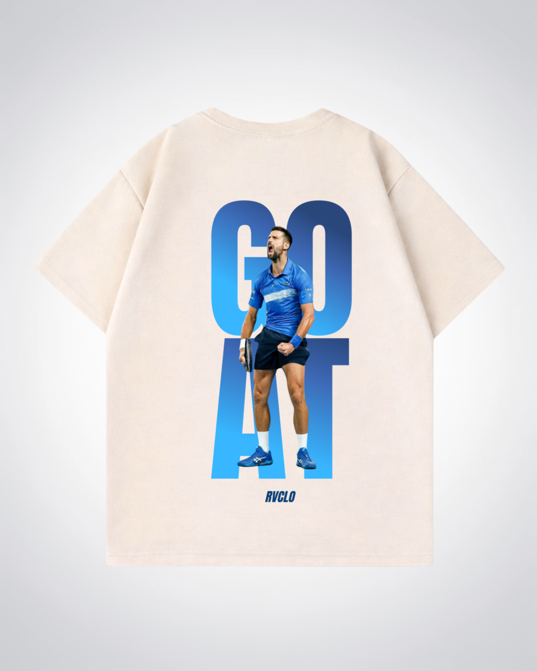 Goat Djokovic Oversized Shirt  - Beige Back (Designed)