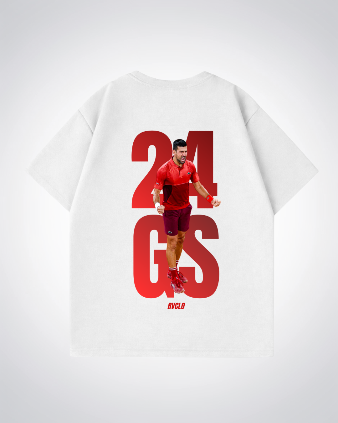 24GS Djokovic Oversized Shirt  - White Back (Designed)