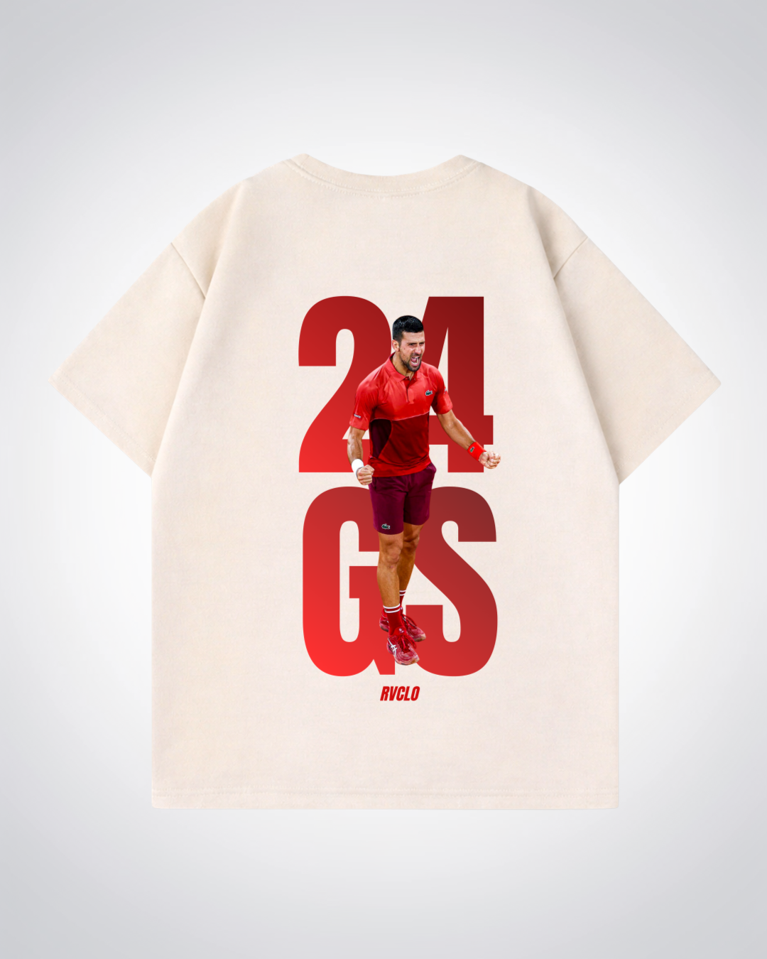 24GS Djokovic Oversized Shirt  - Beige Back (Designed)