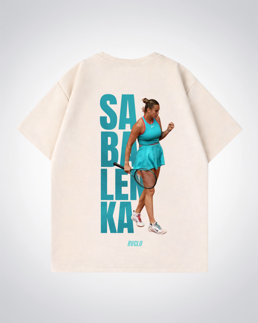 Sabalenka Oversized Shirt  - Beige Back (Designed)
