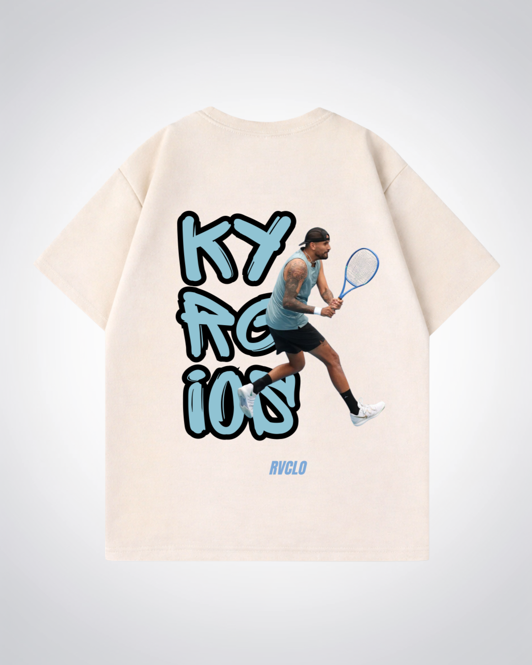 Kyrgios Oversized Shirt  - Beige Back (Designed)