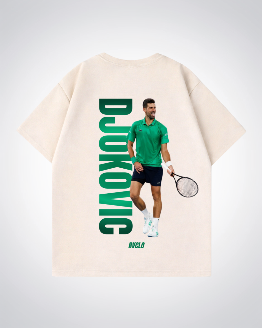 Djokovic Oversized Shirt  - Beige Back (Designed)