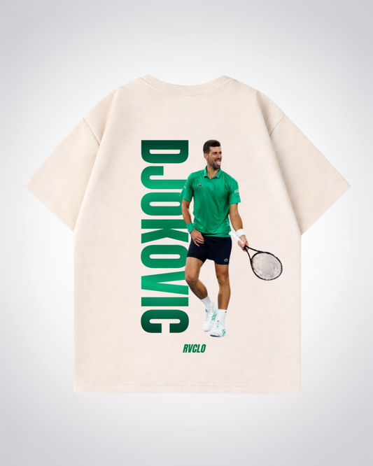 Djokovic Oversized Shirt  - Beige Back (Designed)