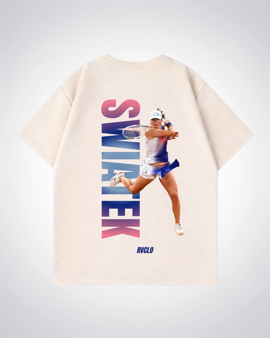 Swiatek Oversized Shirt  - Beige Back (Designed)