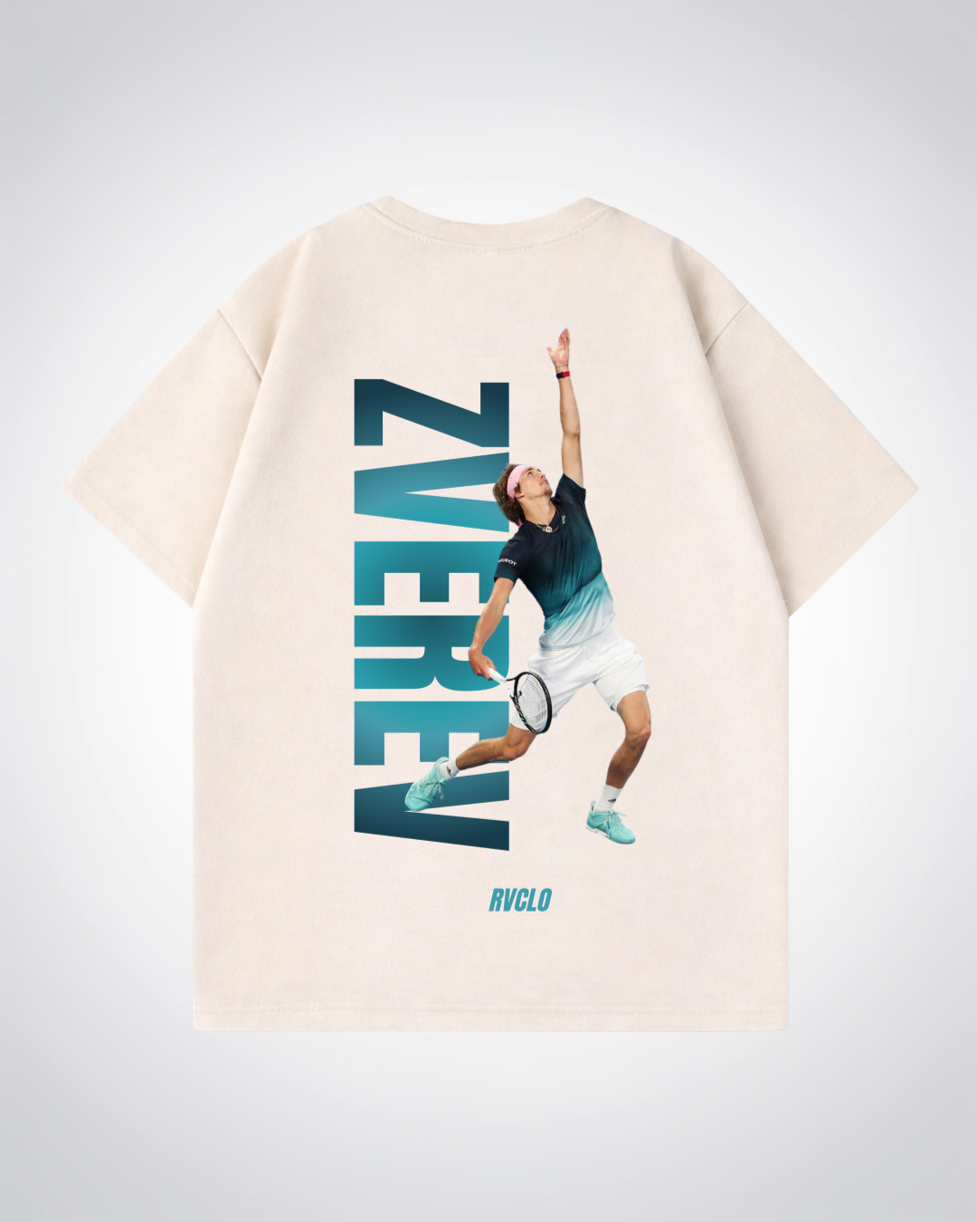 Zverev Oversized Shirt  - Beige Back (Designed)