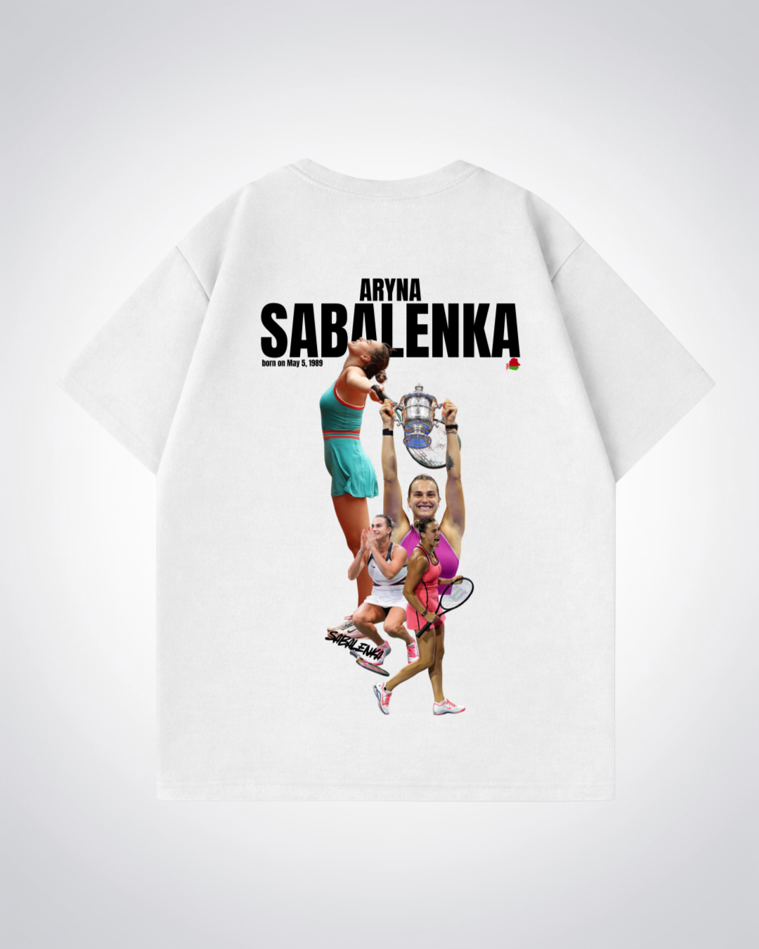 Aryna Sabalenka Oversized Shirt  - White Back (Designed)