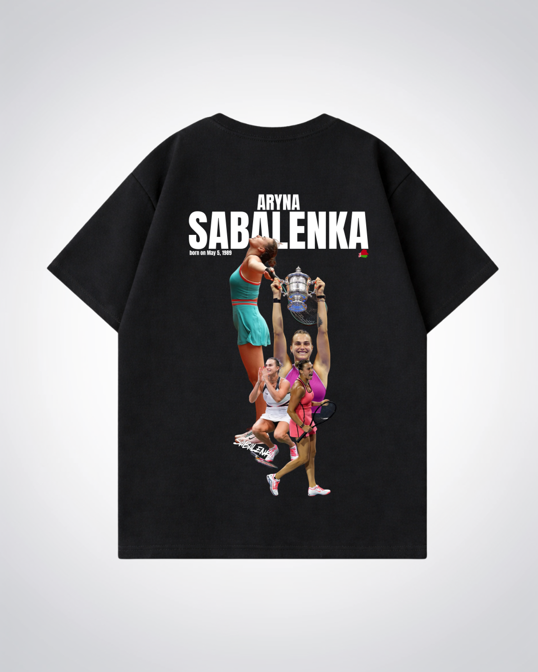 Aryna Sabalenka Oversized Shirt  - Black Back (Designed)