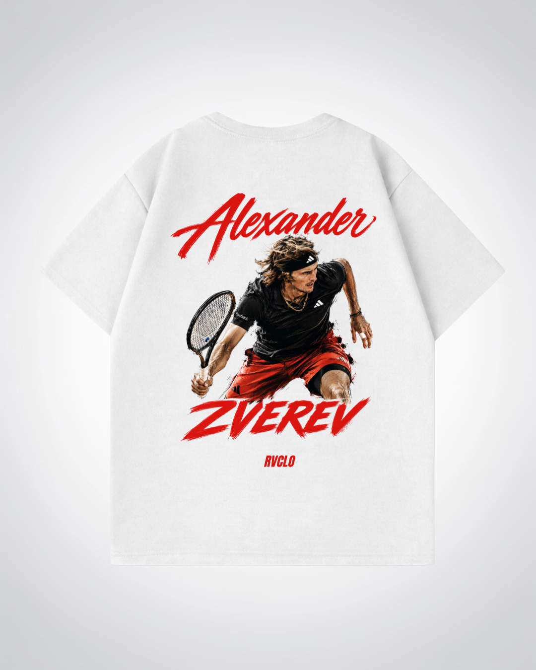 Alexander Zverev Oversized Shirt  - White Back (Designed)