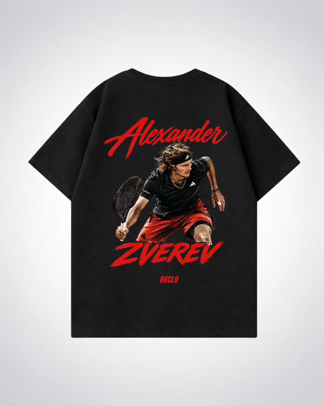 Alexander Zverev Oversized Shirt  - Black Back (Designed)