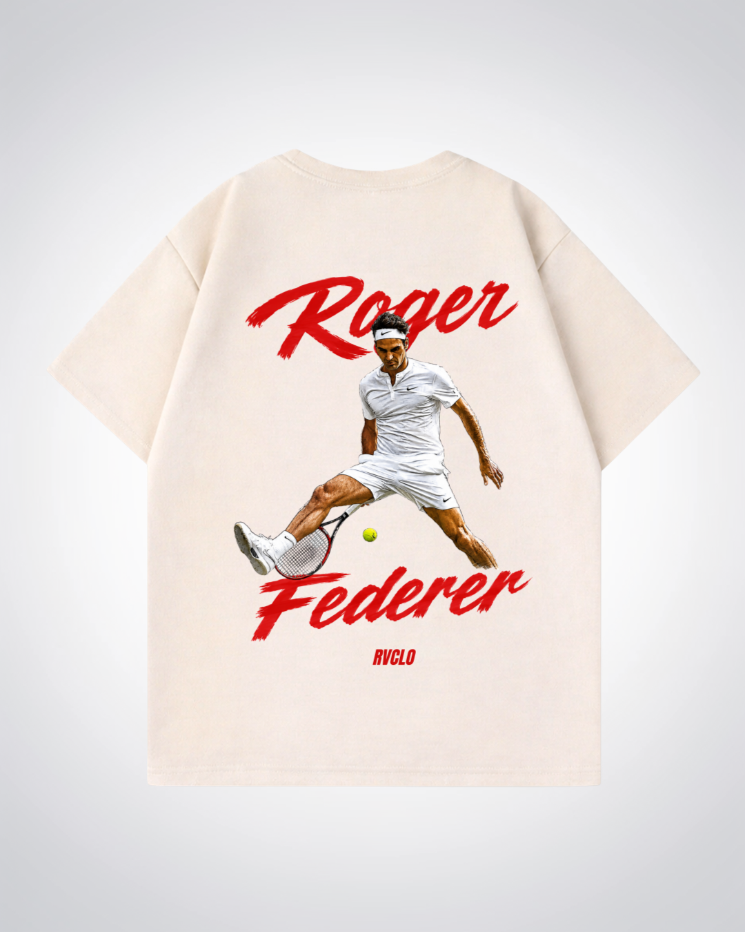 Alexander Zverev Oversized Shirt  - Beige Back (Designed)