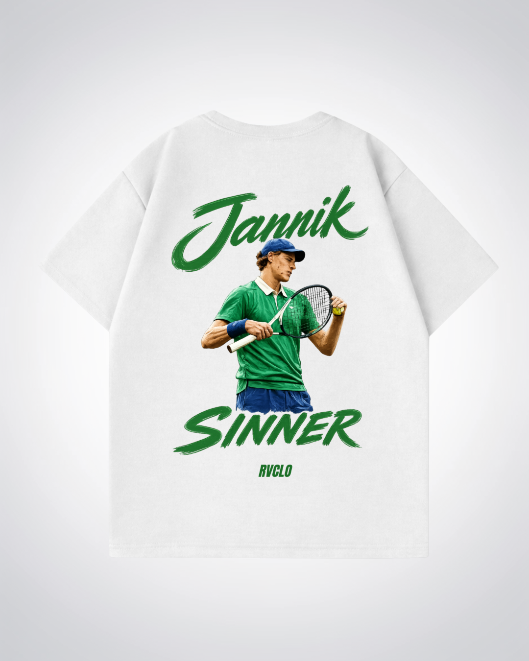 Jannik Sinner Oversized Shirt  - White Back (Designed)