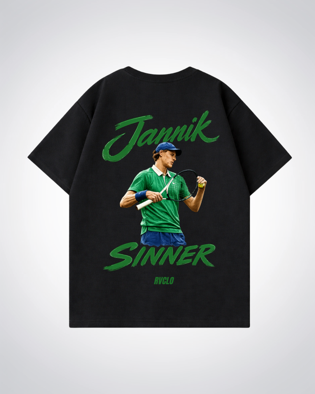 Jannik Sinner Oversized Shirt  - Black Back (Designed)