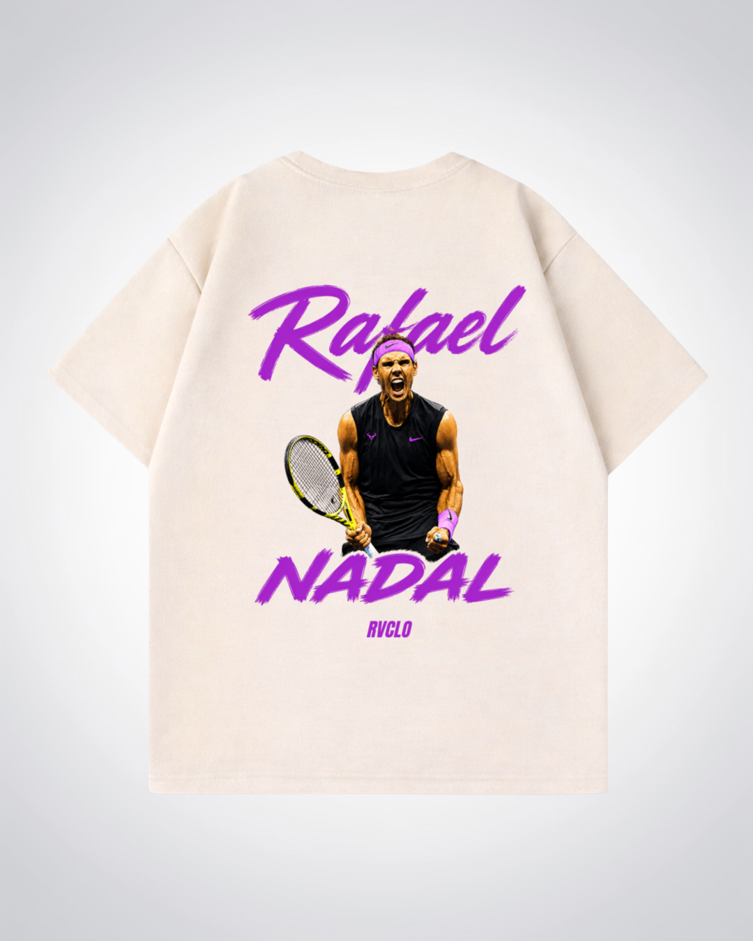 Rafael Nadal Oversized Shirt  - Beige Back (Designed)