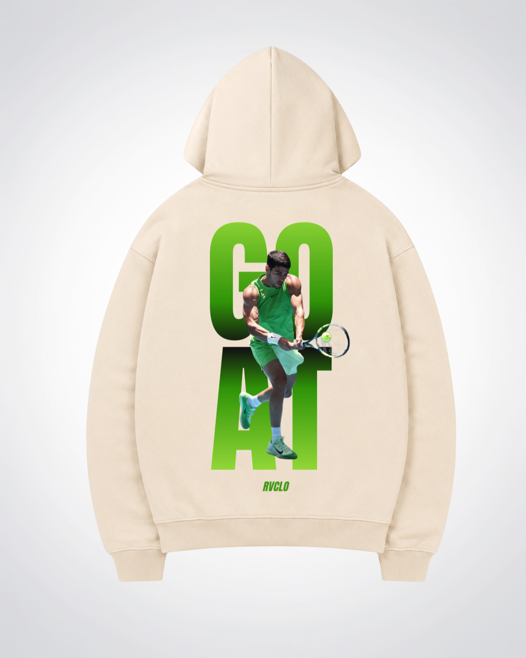 GOAT Alcaraz Oversized Hoodie - Beige Back (Designed)