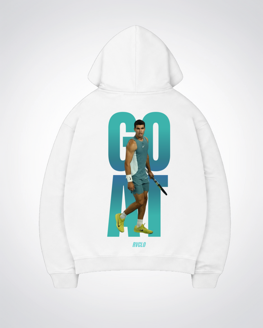 GOAT Alcaraz Oversized Hoodie - White Back (Designed)