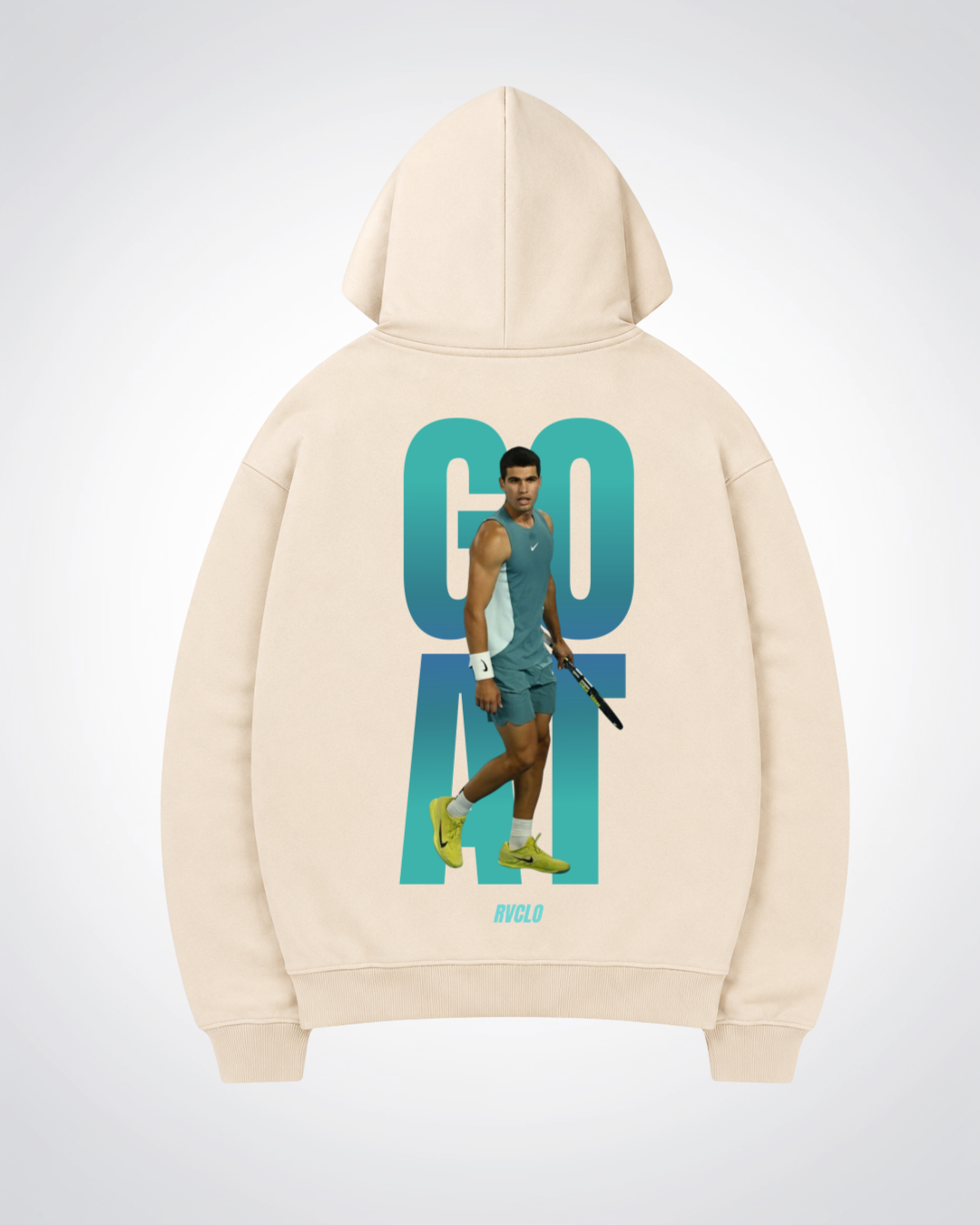 GOAT Alcaraz Oversized Hoodie - Beige Back (Designed)