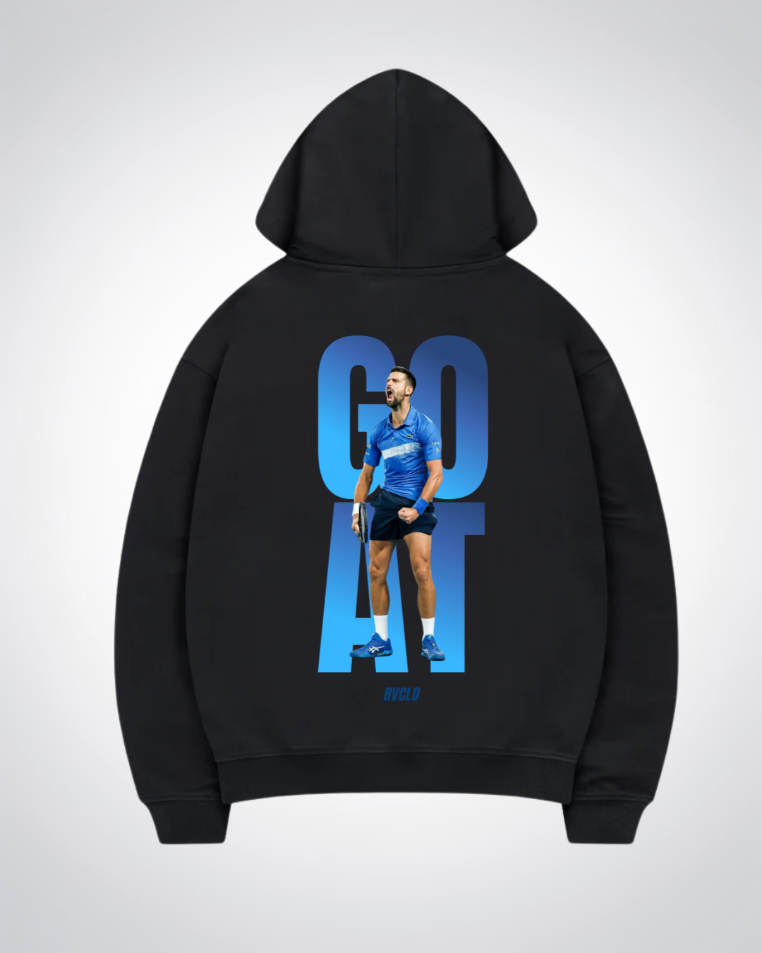 GOAT Djokovic Oversized Hoodie - Black Back (Designed)
