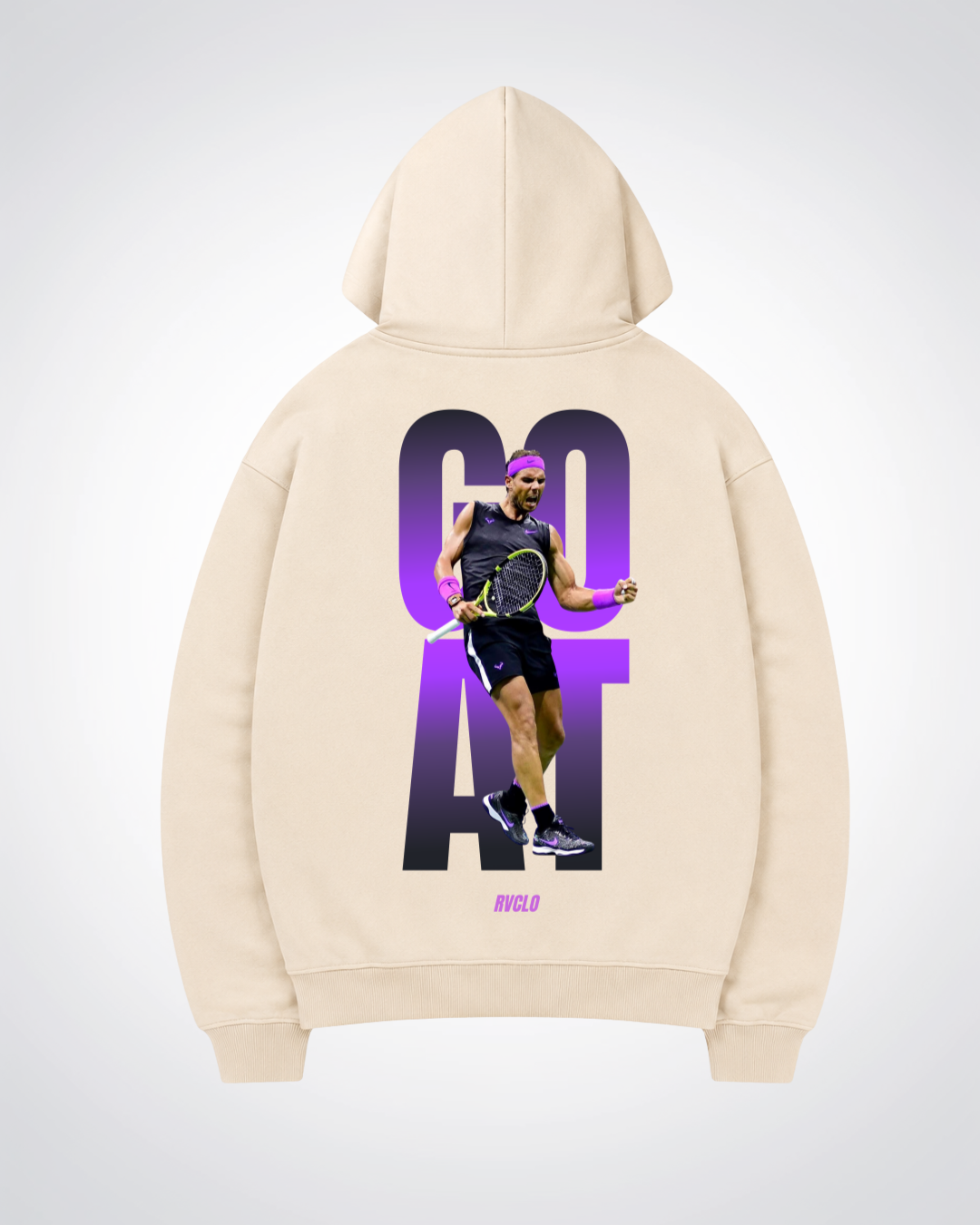 GOAT Nadal Oversized Hoodie - Beige Back (Designed)