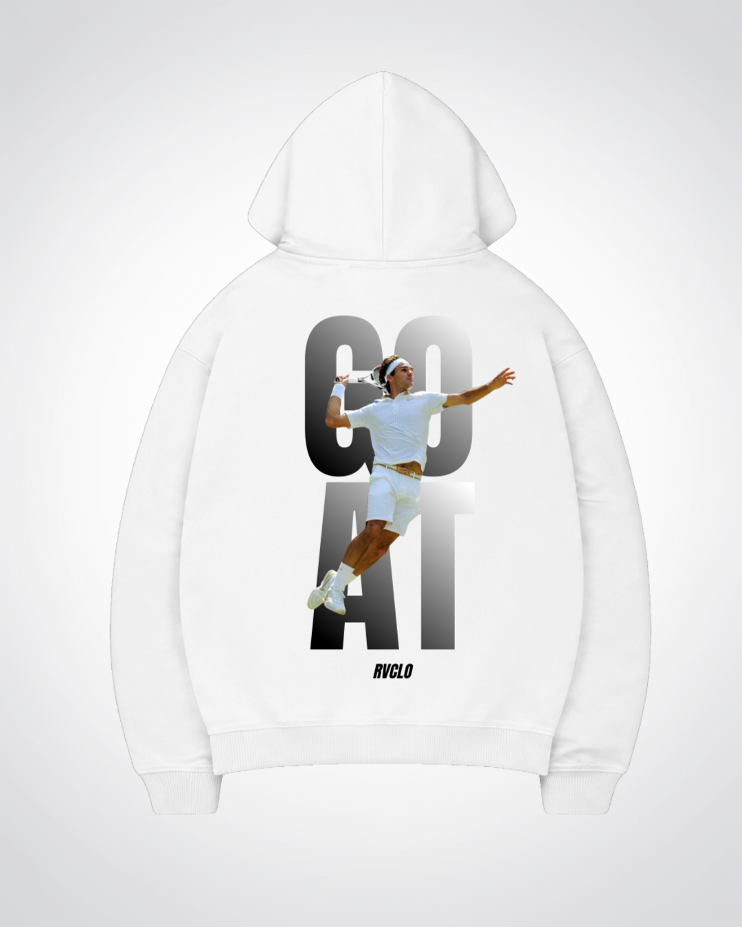 GOAT Federer Oversized Hoodie - White Back (Designed)