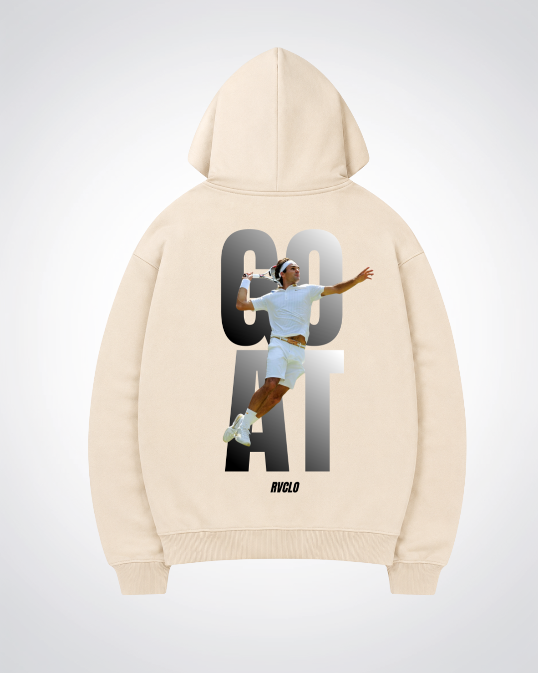 GOAT Federer Oversized Hoodie - Beige Back (Designed)