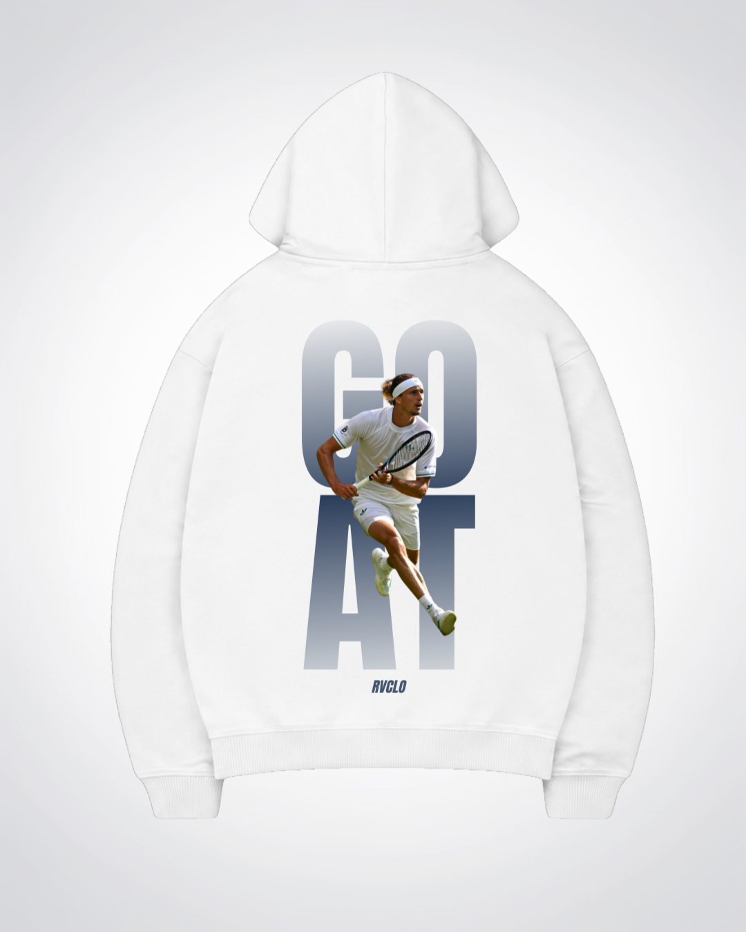 GOAT Zverev Oversized Hoodie - White Back (Designed)