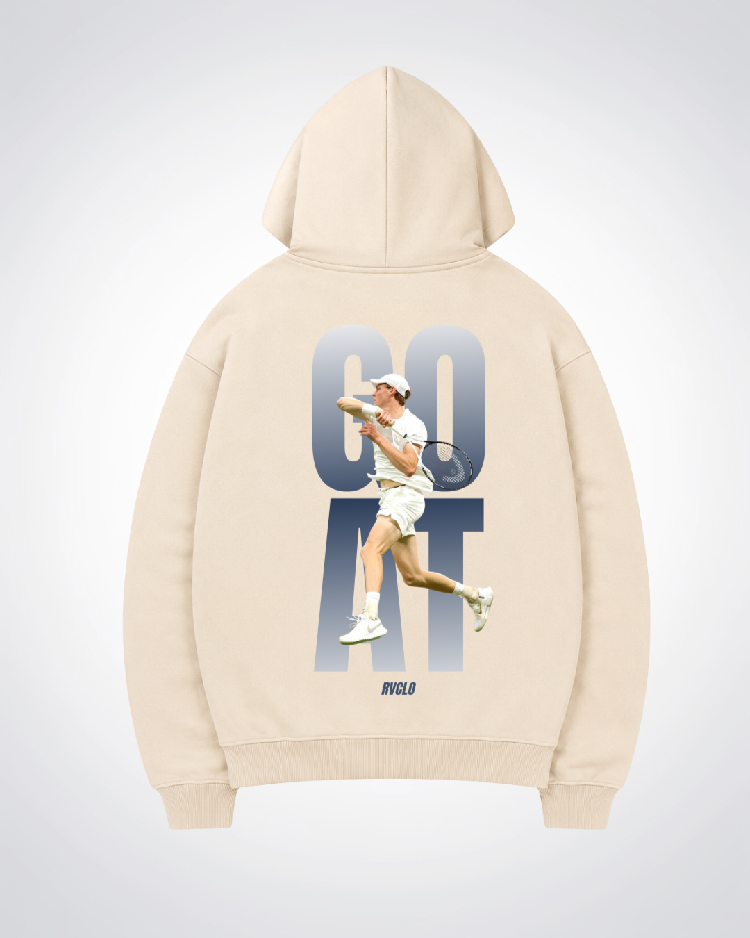 GOAT Sinner Oversized Hoodie - Beige Back (Designed)