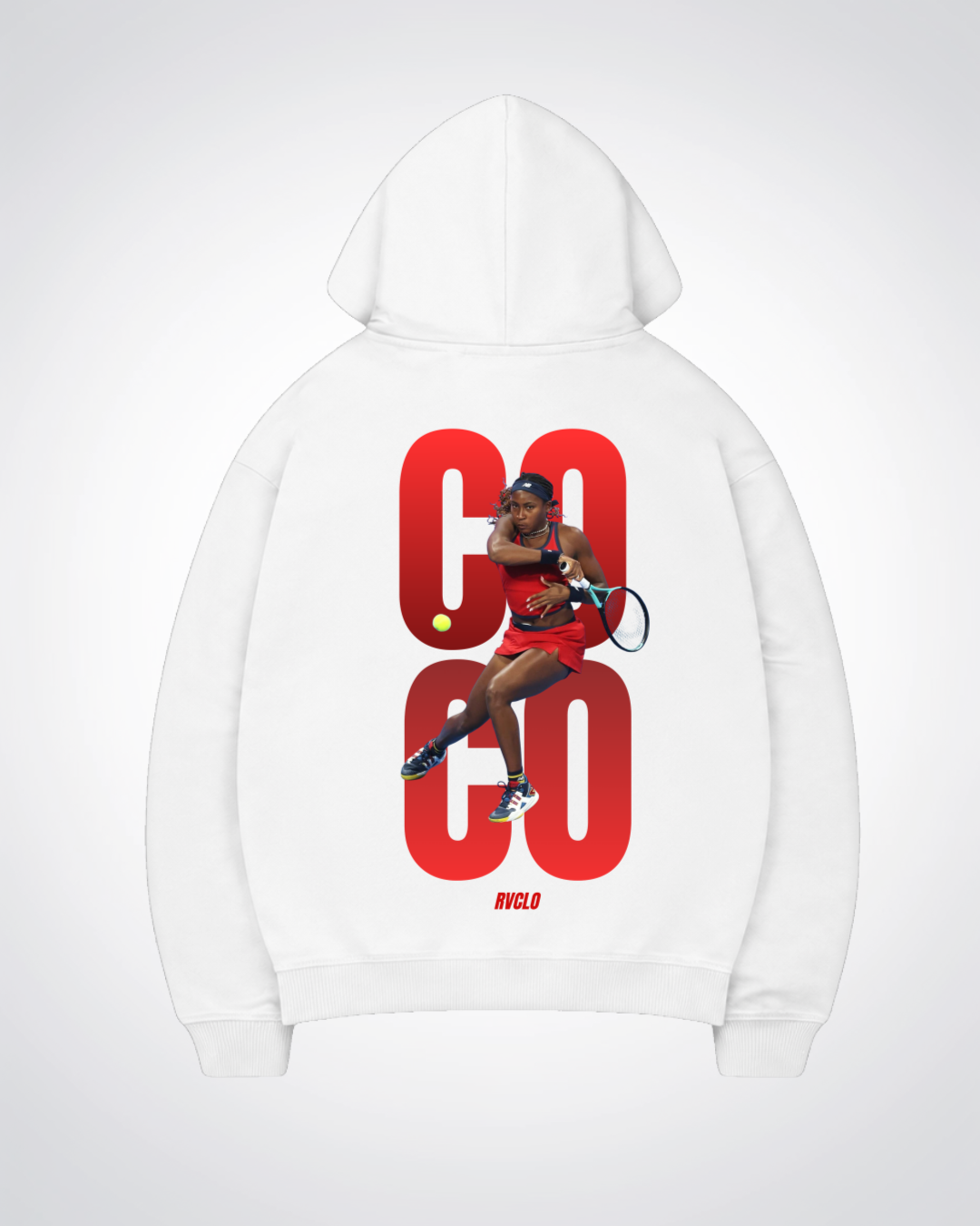 COCO Gauff Oversized Hoodie - White Back (Designed)
