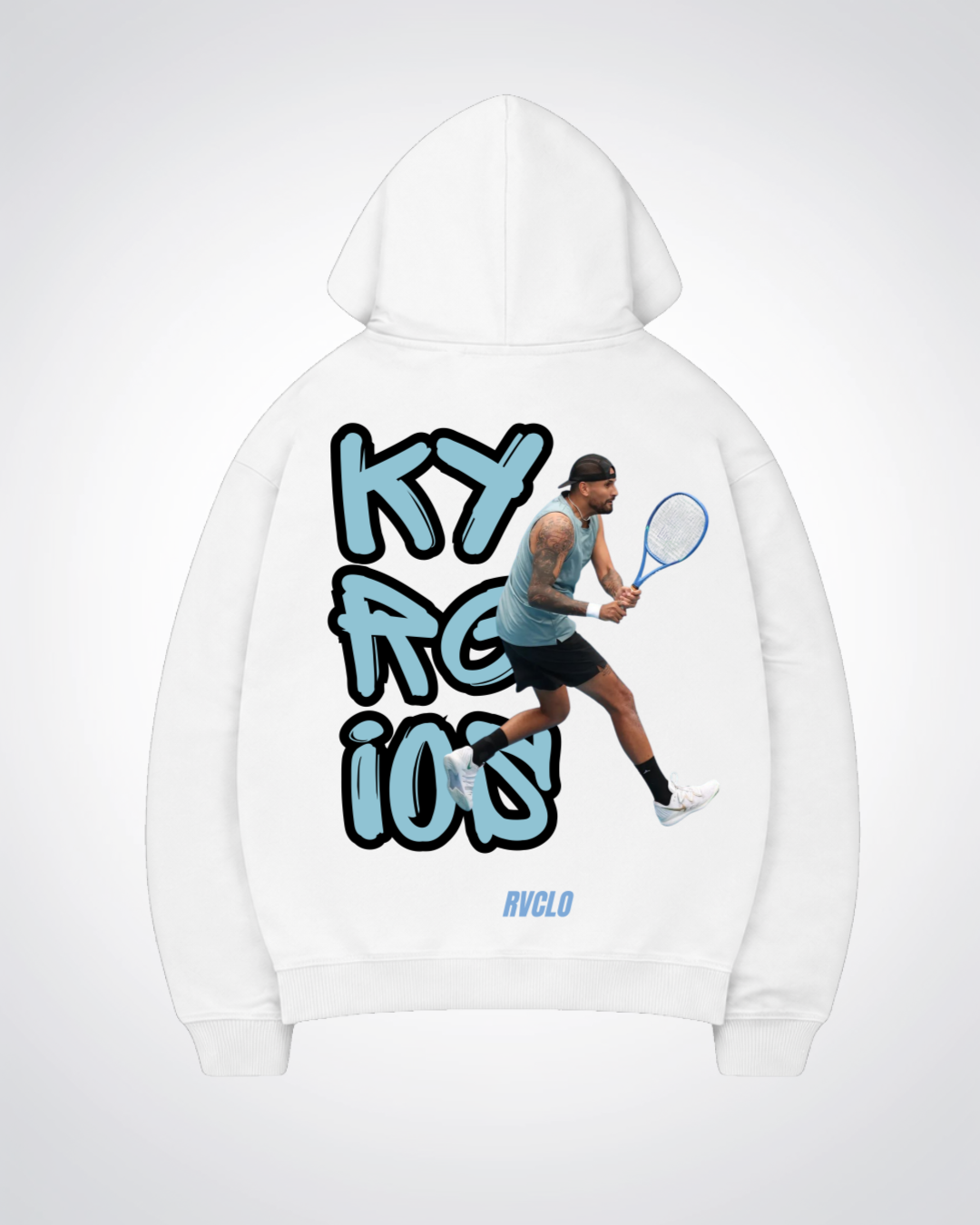 Kyrgios Oversized Hoodie - White Back (Designed)