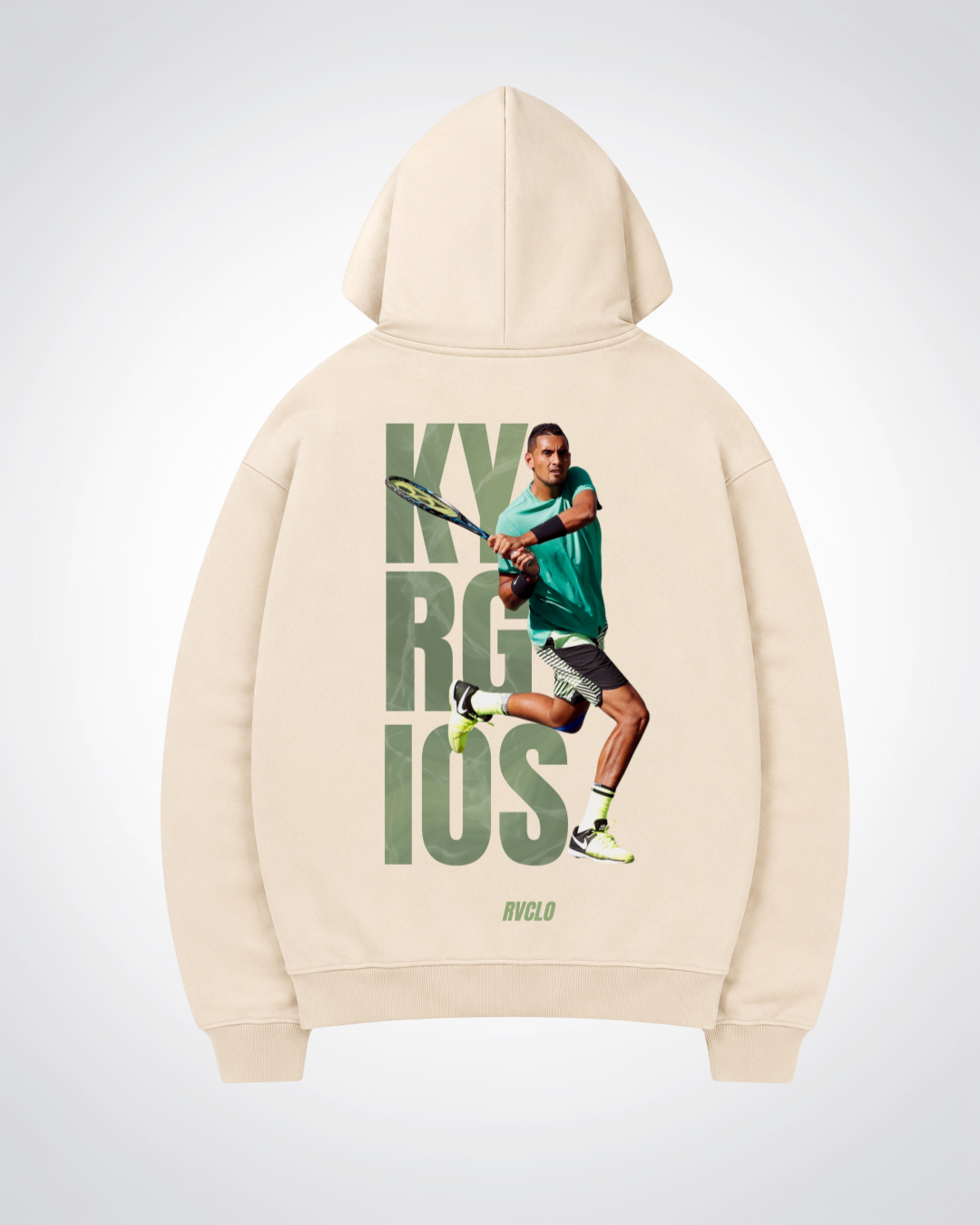 Kyrgios Oversized Hoodie - Beige Back (Designed)