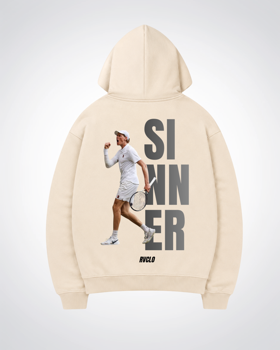 Sinner Oversized Hoodie - Beige Back (Designed)