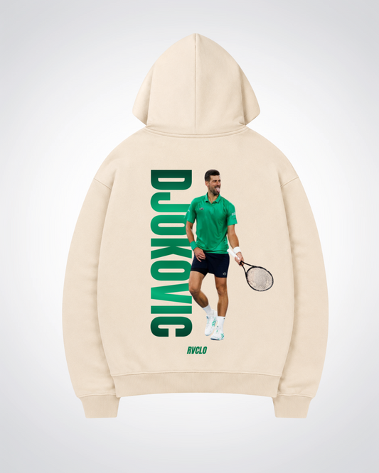 Djokovic Oversized Hoodie - Beige Back (Designed)