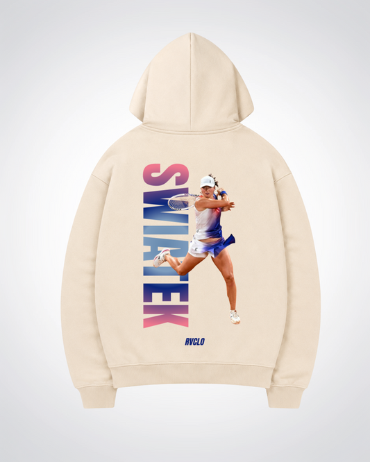 Swiatek Oversized Hoodie - Beige Back (Designed)