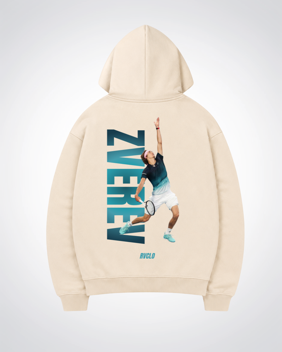 Zverev Oversized Hoodie - Beige Back (Designed)