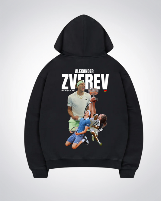 Alexander Zverev Oversized Hoodie - Black Back (Designed)