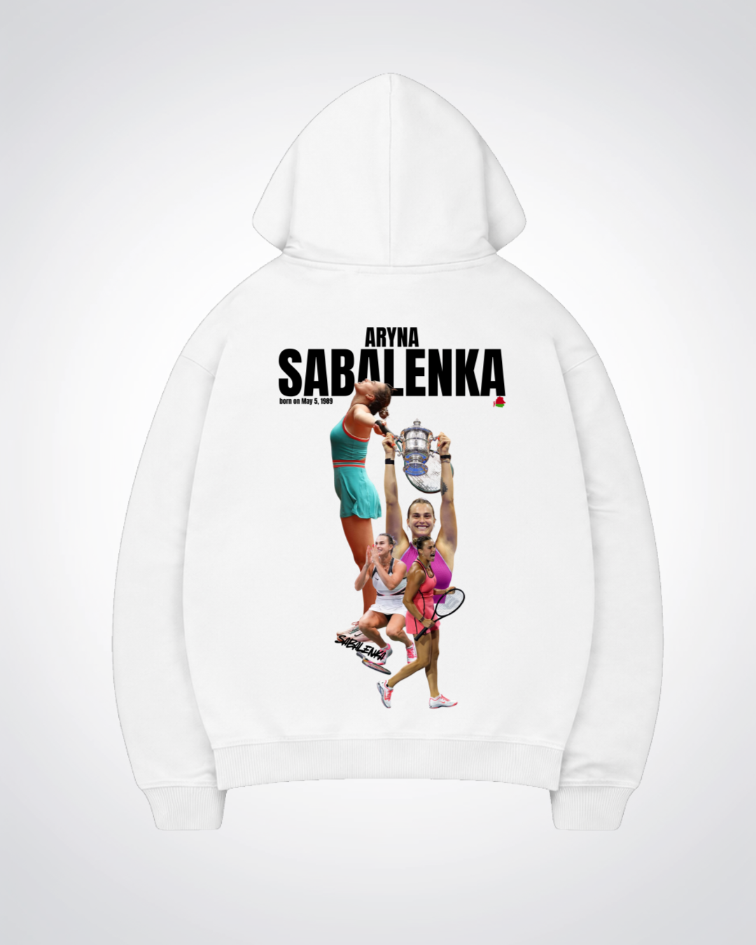 Aryna Sabalenka Oversized Hoodie - White Back (Designed)