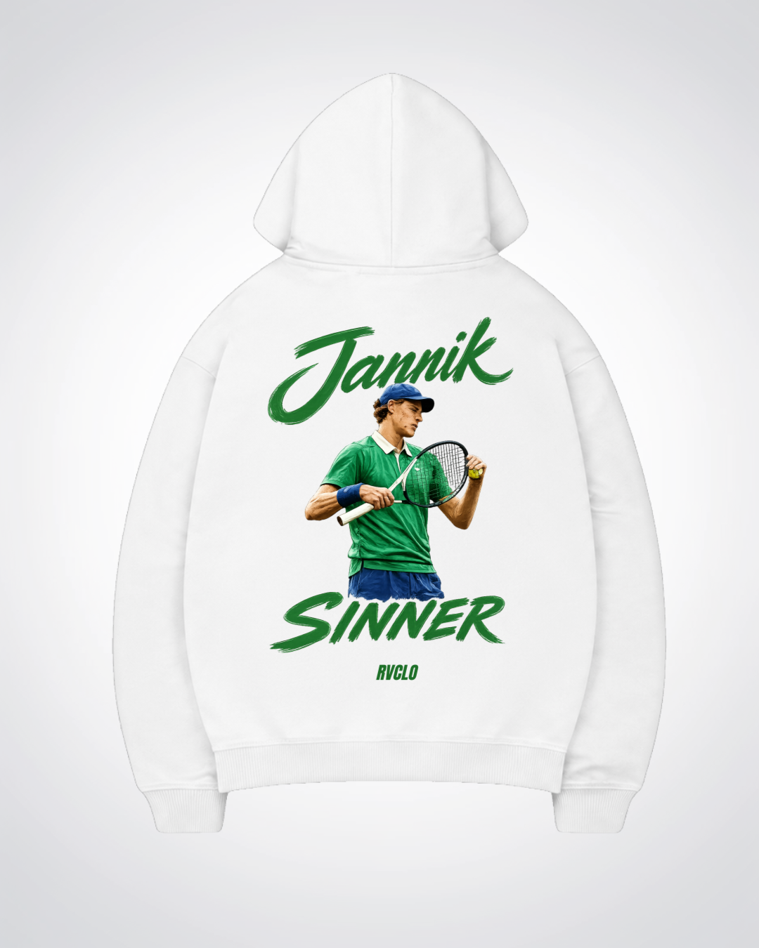 Jannik Sinner Oversized Hoodie - White Back (Designed)