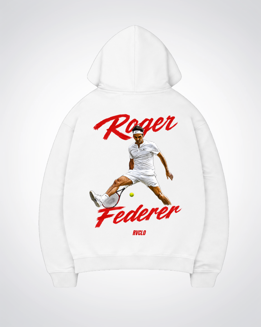 Roger Federer Oversized Hoodie - White Back (Designed)