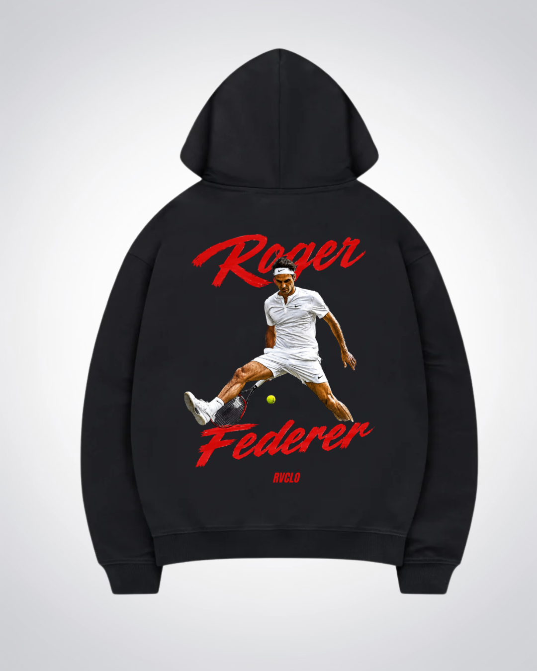 Roger Federer Oversized Hoodie - Black Back (Designed)