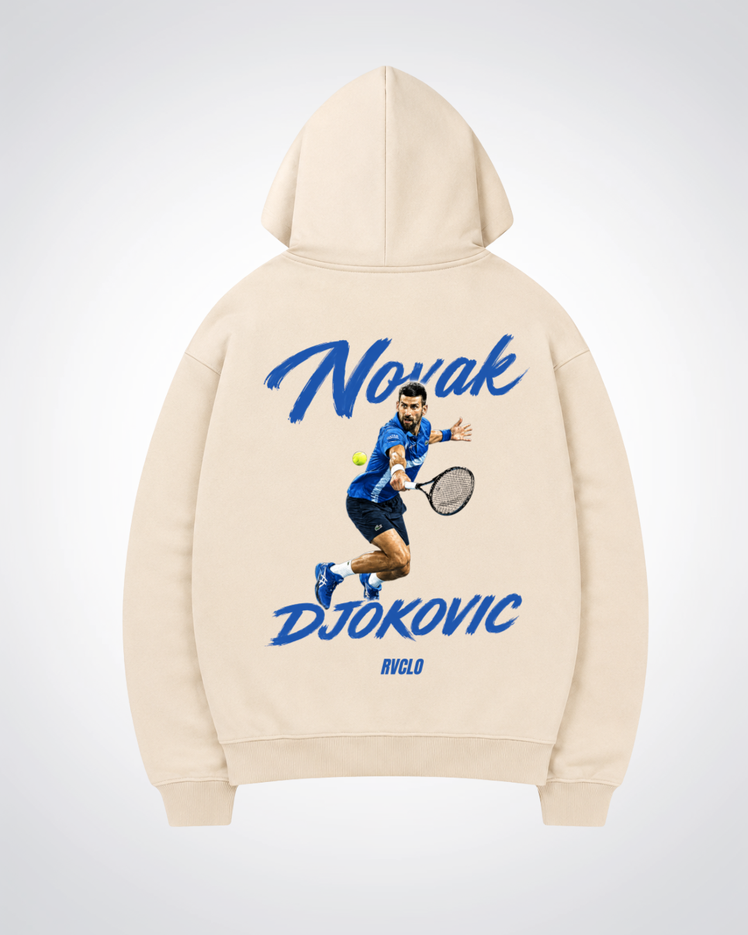 Novak Djokovic Oversized Hoodie - Beige Back (Designed)