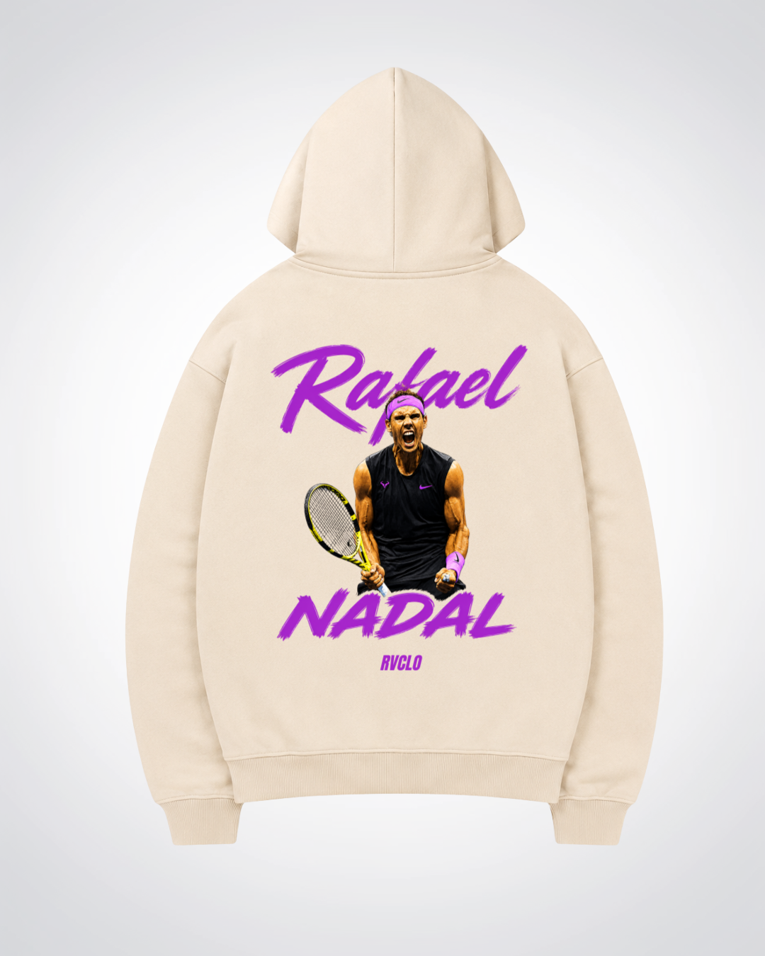 Rafael Nadal Oversized Hoodie - Beige Back (Designed)