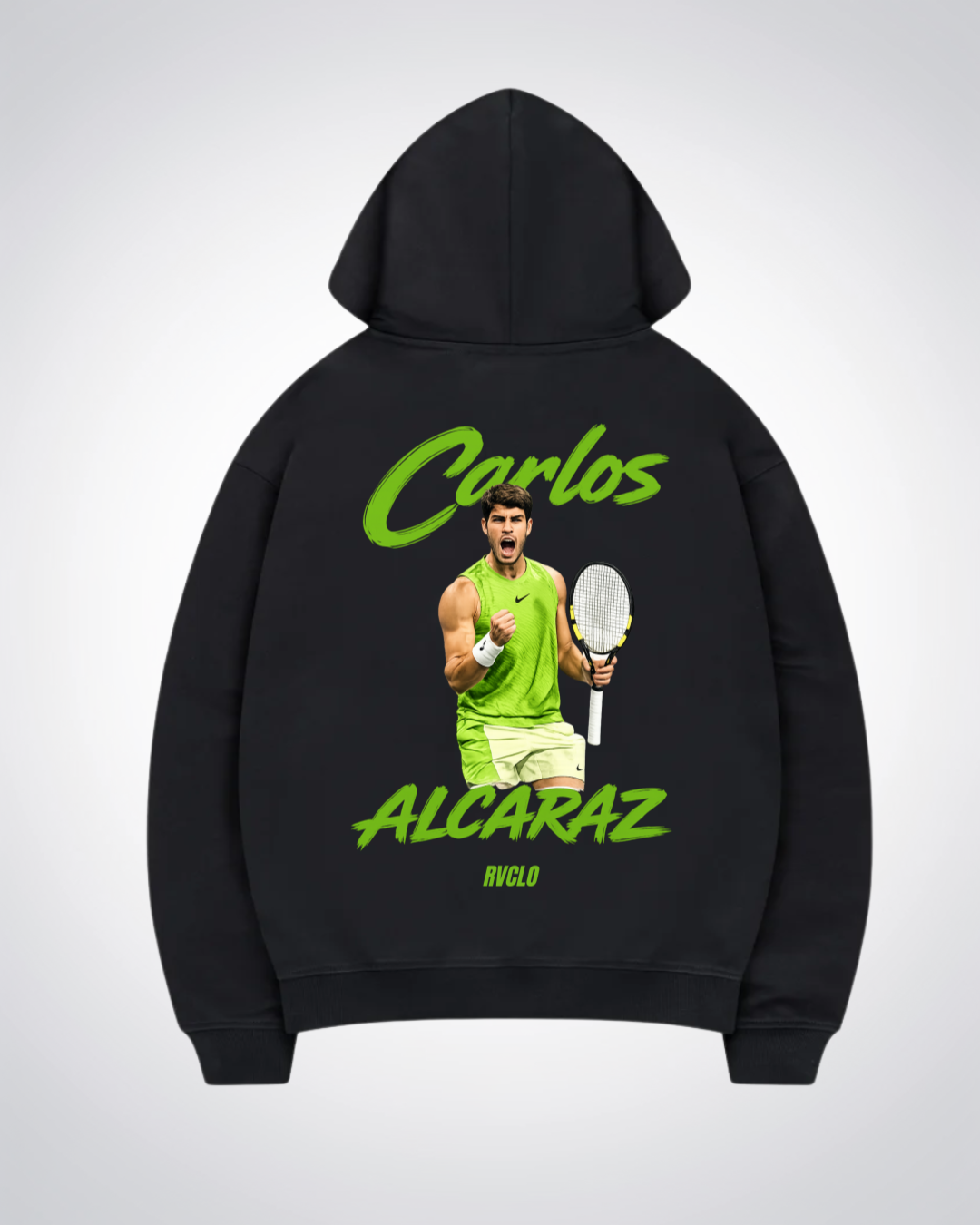Carlos Alcaraz Oversized Hoodie - Black Back (Designed)