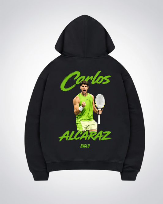 Carlos Alcaraz Oversized Hoodie - Black Back (Designed)