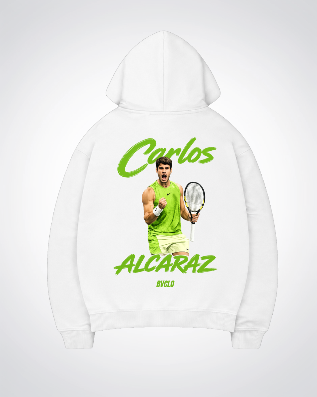 Carlos Alcaraz Oversized Hoodie - White Back (Designed)
