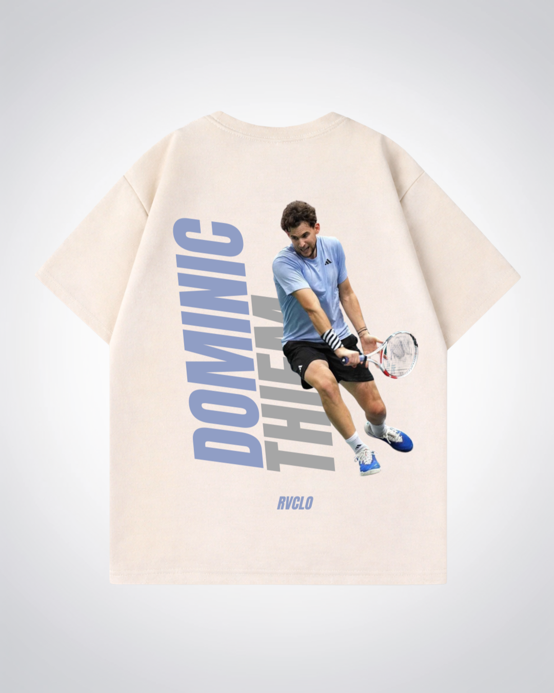 Dominic Thiem Oversized Shirt - Beige Back (Designed)