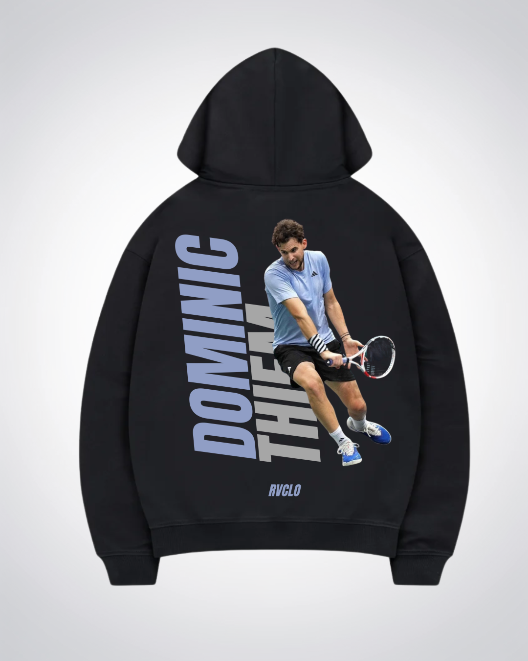 Dominic Thiem Oversized Hoodie - Black Back (Designed)