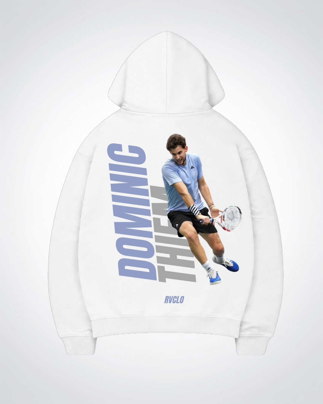 Dominic Thiem Oversized Hoodie - White Back (Designed)