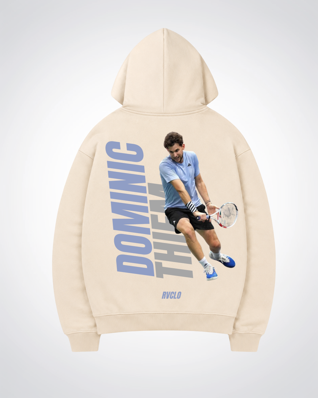 Dominic Thiem Oversized Hoodie - Beige Back (Designed)