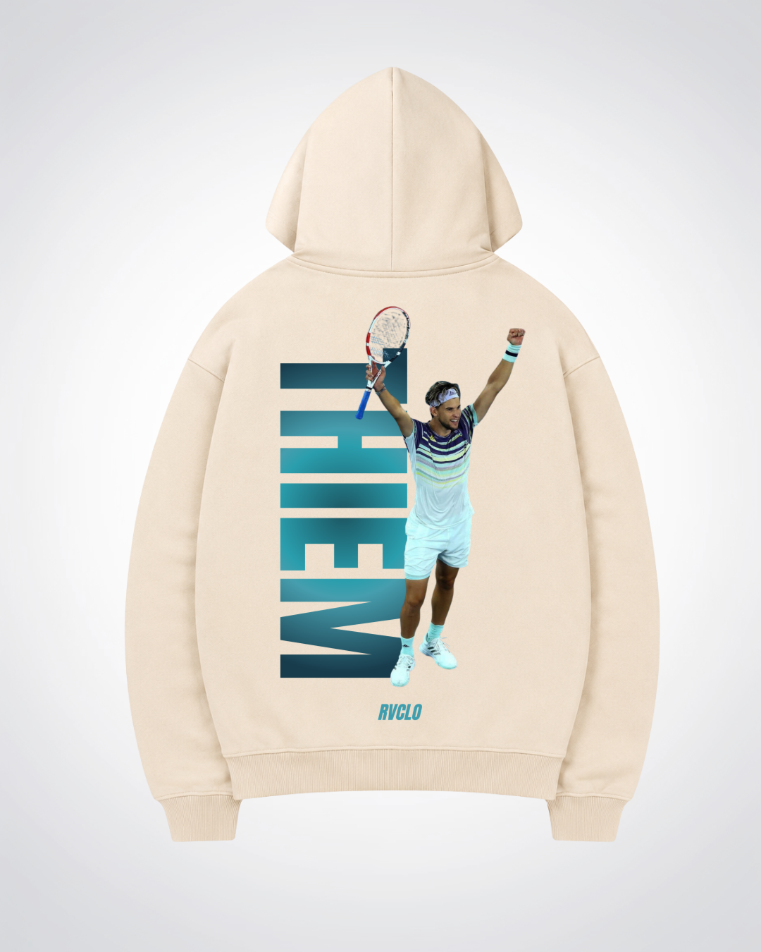 Thiem Oversized Hoodie - Beige Back (Designed)