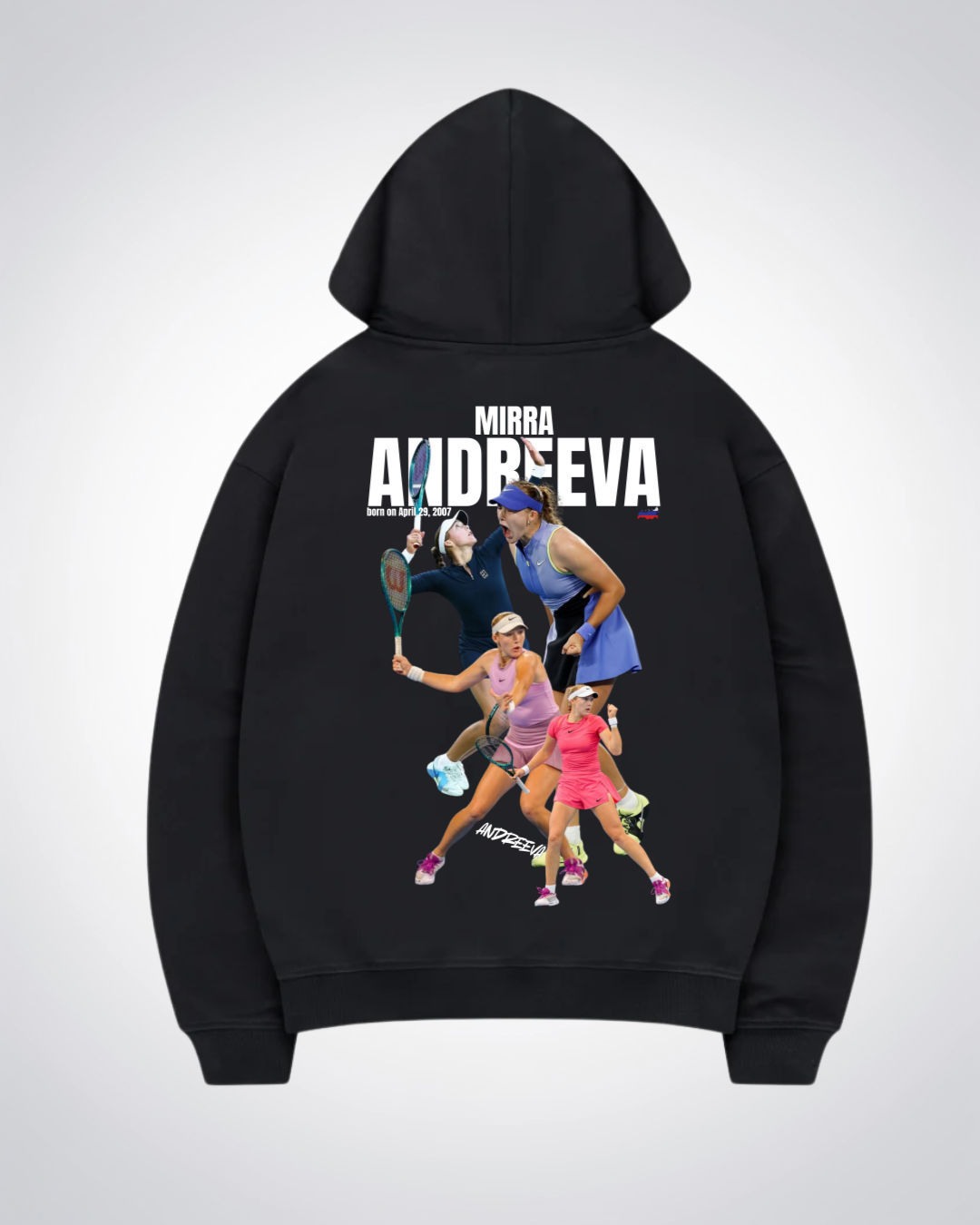 Mirra Andreeva Oversized Hoodie - Black Back (Designed)